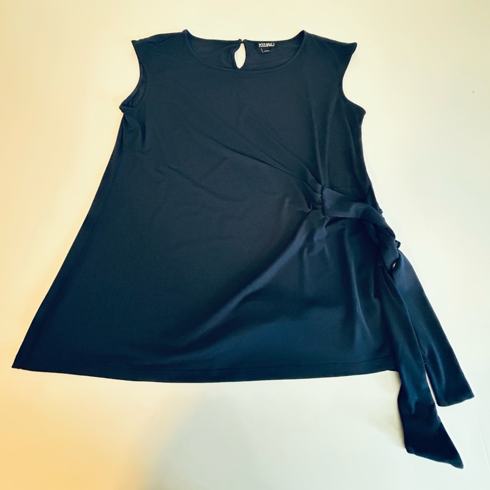 Roz & Ali Navy Sleeveless Top with side tie